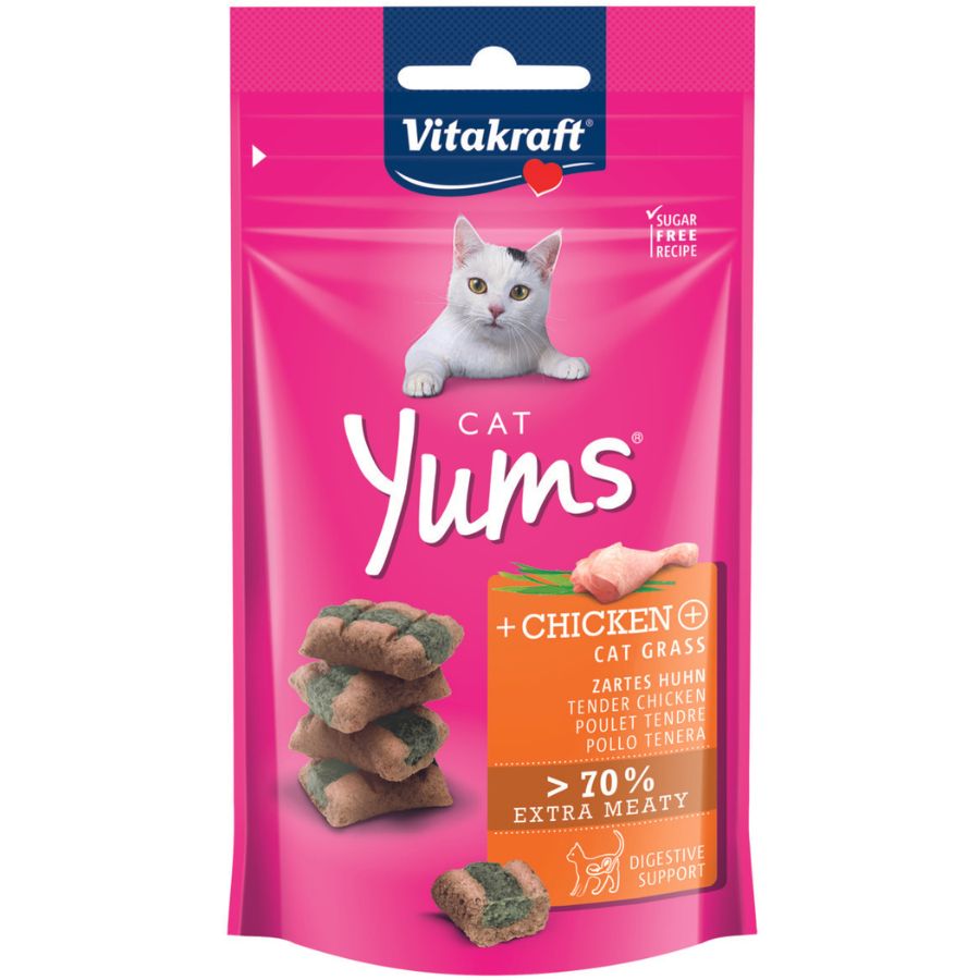 Vitakraft snack cat yums pollo y cat grass 40 GR